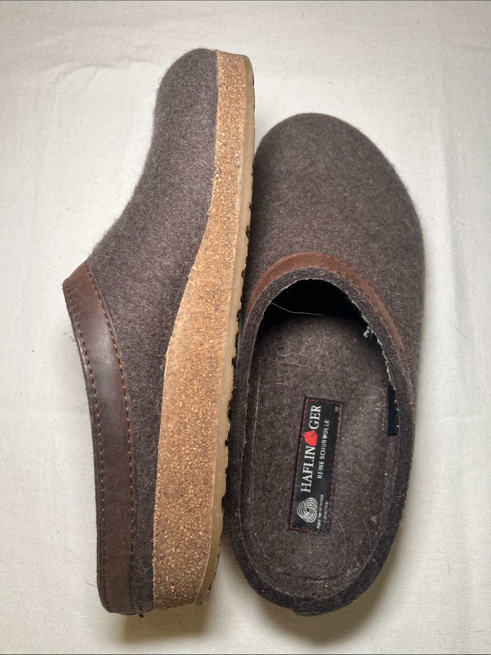 Haflinger Brown Wool Slip-On Clogs - Picture 6 of 11